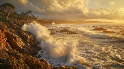 Wall Mural - The sea's influence on coastal weather is significant, moderating temperatures and creating unique microclimates.