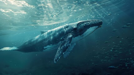 Canvas Print - The sea's vastness and depth are home to incredible creatures, from the smallest plankton to the largest whales