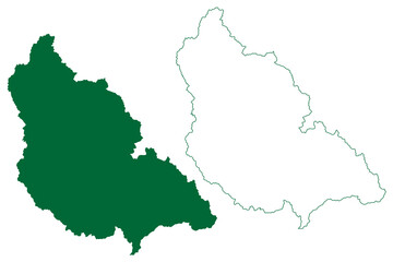 Kishtwar district (Jammu and Kashmir union territory, Republic of India) map vector illustration, scribble sketch Kishtwar map