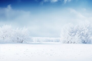 Wall Mural - Snow landscape panoramic outdoors.