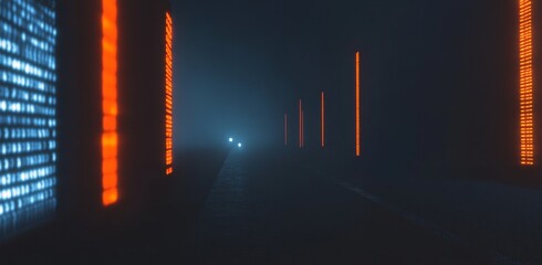 Two-dimensional depiction of a futuristic electronic circuit in an abstract background