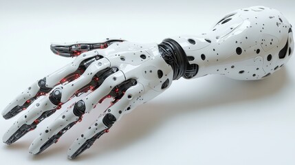 Wall Mural - Robotic hand showcasing intricate design and technology.