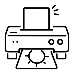 Sticker - Colour printer icon in outline style