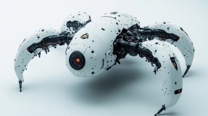 Wall Mural - A futuristic robotic spider with intricate mechanical design.