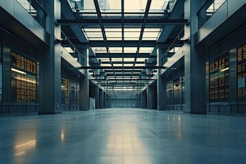 Canvas Print - Clean and clear stock market architecture building flooring.