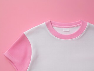 Pink and White T-Shirt on Pink Background