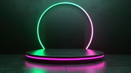 Wall Mural - Neon Glow Platform