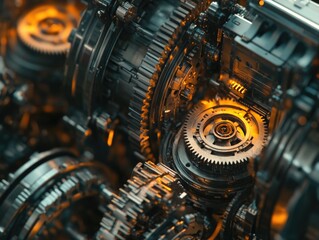 Canvas Print - Machine Gear Close Up