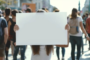 Poster - Volunteering wearing blank white people adult day.