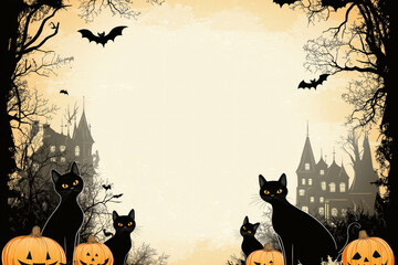 Halloween Party invitation card background with copy space
