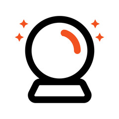 Sticker - crystal ball outline color icon