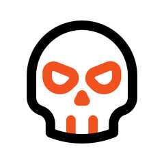 Wall Mural - skull outline color icon