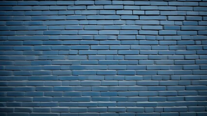 Wall Mural - Blue brick background texted wall surface.  AI Generated.