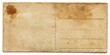 © Neungruedee - Dirty stain on the backside of an old postcard, aged, vintage, grunge, retro, dirt, stain, paper, texture, weathered, aged paper