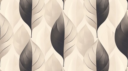 Wall Mural - This pattern highlights stylized leaf shapes arranged in a repetitive and orderly manner.