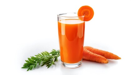 Fresh Carrot Juice with Carrot Garnish