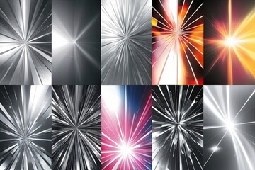 Creative Light Overlays Featuring Silver Design Elements Flare Effects Radiant Rays and Bright Brightness