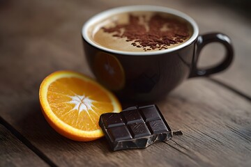 Wall Mural - Coffee, Chocolate and Orange Slice