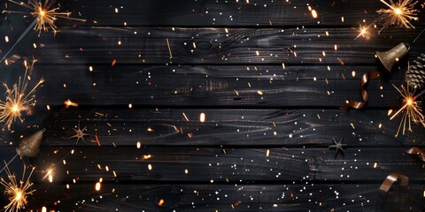 Wall Mural - a joyous and vibrant atmosphere is created with glittering confetti and sparklers, perfect for vario
