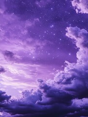 Wall Mural - purple starry night sky