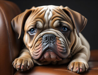 Canvas Print - süßer Bulldoggen Welpe