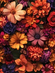 Wall Mural - Close-up of mixed flowers