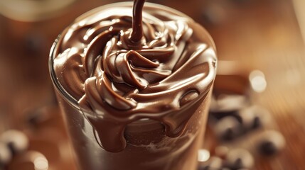 Wall Mural - delectable chocolate swirl in a creamy chocolate smoothie.