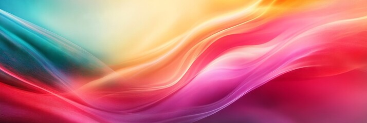 Wall Mural - Elegant and Dreamy Abstract Colorful Background with Soft Waves - AI generated illustration.