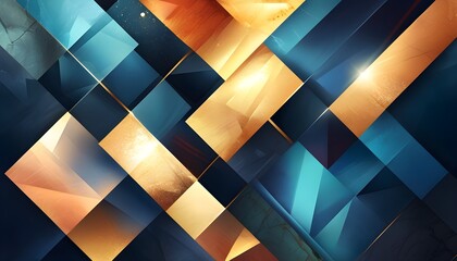 Wall Mural - Luxe Jewel Toned Geometric Backdrop Featuring Interlocking Shapes