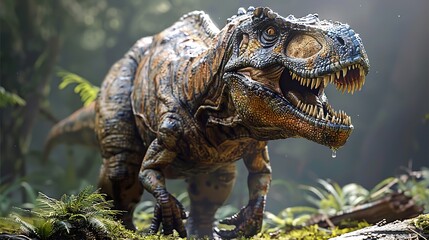 Poster - Tyrannosaurus Rex Dinosaur in a Lush Jungle