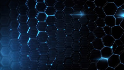 Abstract Blue Hexagon Pattern