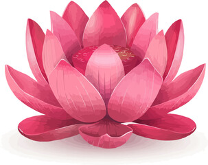 Elegant lotus icon flat on white isolated background, vector design.