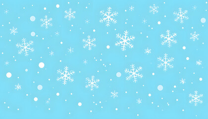 Wall Mural - Blue snowflakes falling. Winter snow simple pattern isolated with white highlights, png