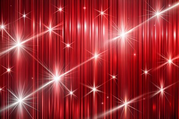 Wall Mural - red velvet curtain with sparkling stars setting the stage