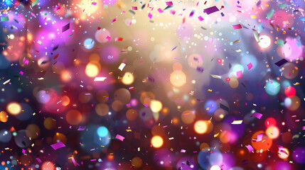 Wall Mural - celebration with colorful confetti party; blurred abstract background.