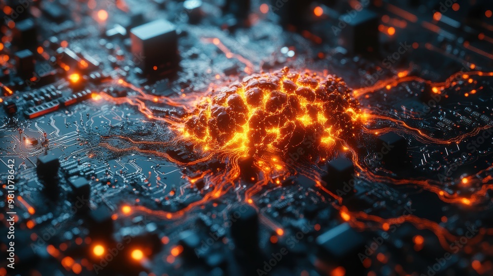 Artificial synapses firing on a neuromorphic computing chip, mimicking ...