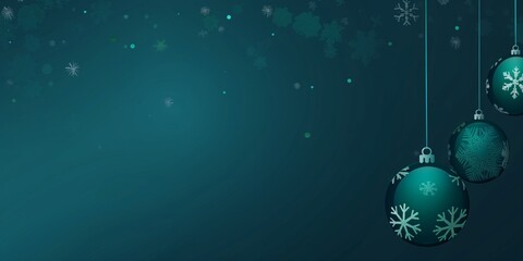 Wall Mural - a beautifully designed christmas background in teal colors with elegant ornaments, evoking a sense o