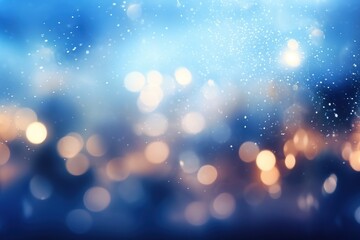 Canvas Print - Cold night bokeh light christmas outdoors.