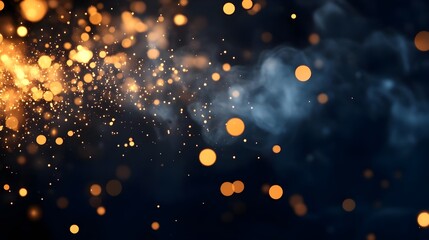 Poster - Abstract Dark Background with Warm Bokeh Lights