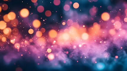 Poster - Abstract Purple and Orange Bokeh Background