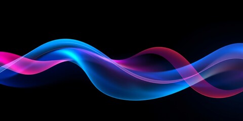 Abstract blue and pink wave on a black background