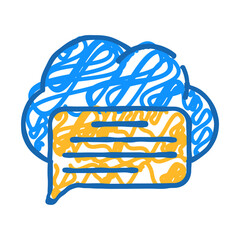 messaging cloud storage doodle icon sketch vector. messaging cloud storage sign. isolated symbol illustration