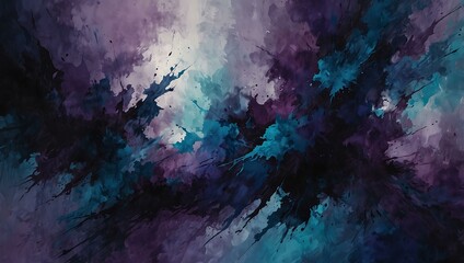 Wall Mural - Abstract art with purple and blue hues, ideal for relaxation.