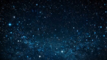 abstract blue starry sky with glowing stars.