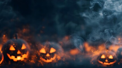 Wall Mural - Halloween Jack-o-Lantern Smoke Background