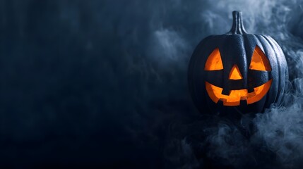 Wall Mural - Halloween Pumpkin Smoke Dark Background