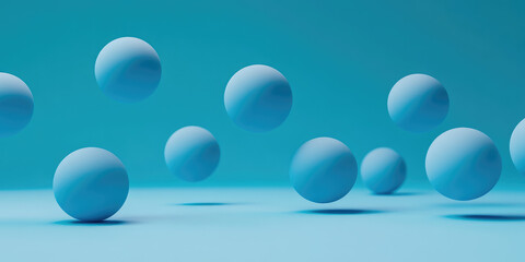 Wall Mural - Abstract Falling soft spheres background. Geometric shapes balls design. 3d render illustration style.