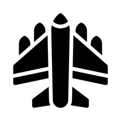 Wall Mural - Fighter jet glyph icon