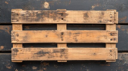 Shortages: Empty Wooden Pallets with Vintage Signs. Supply Chain Management Concept