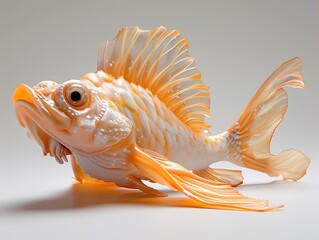 Sticker - Golden Fish with Delicate Fins: A Close-Up View